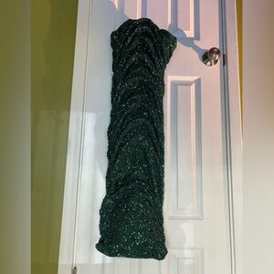 Hunter green below the knee sequin dress.  New.